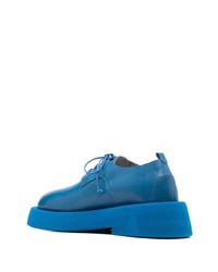 Синие кожаные массивные туфли дерби от Marsèll