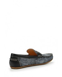 Мужские синие кожаные мокасины от Dali