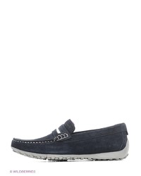 Мужские синие кожаные мокасины от Geox