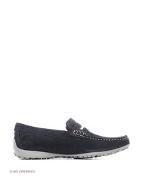 Мужские синие кожаные мокасины от Geox