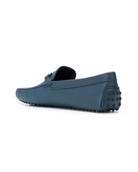 Мужские синие кожаные мокасины от Tod's