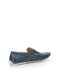 Мужские синие кожаные мокасины от Quattrocomforto
