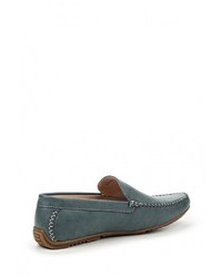Мужские синие кожаные мокасины от Tesoro