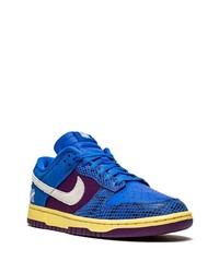 Мужские синие кожаные низкие кеды со змеиным рисунком от Nike