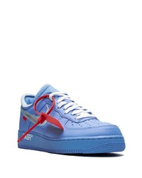 Мужские синие кожаные низкие кеды от Nike X Off-White