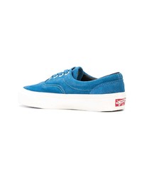 Мужские синие кожаные низкие кеды от Vans