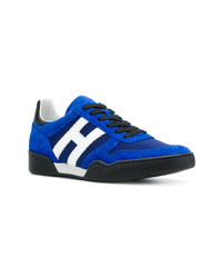 Мужские синие кожаные низкие кеды от Hogan