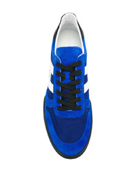 Мужские синие кожаные низкие кеды от Hogan