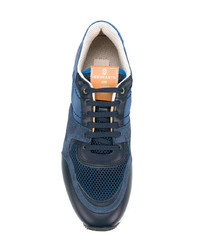 Мужские синие кожаные низкие кеды от BRIMARTS