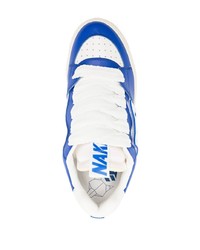 Мужские синие кожаные низкие кеды от Naked wolfe