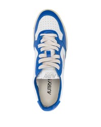 Мужские синие кожаные низкие кеды от AUTRY