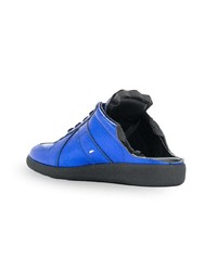 Женские синие кожаные низкие кеды от Maison Margiela