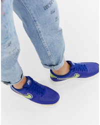 Мужские синие кожаные низкие кеды от Nike