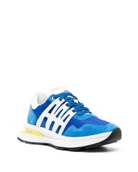 Мужские синие кожаные низкие кеды от DSQUARED2