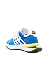 Мужские синие кожаные низкие кеды от DSQUARED2