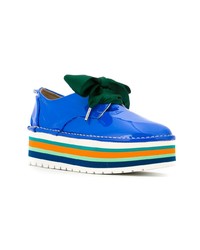 Женские синие кожаные оксфорды от Marsèll