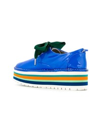 Женские синие кожаные оксфорды от Marsèll