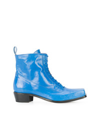 Мужские синие кожаные повседневные ботинки от Charles Jeffrey Loverboy