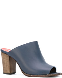 Синие кожаные сабо от Humanoid