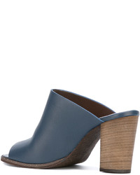 Синие кожаные сабо от Humanoid