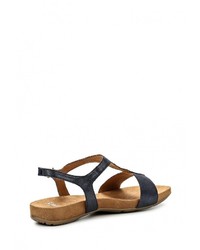 Синие кожаные сандалии на плоской подошве от Caprice