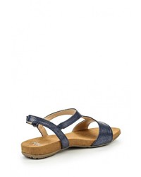 Синие кожаные сандалии на плоской подошве от Caprice