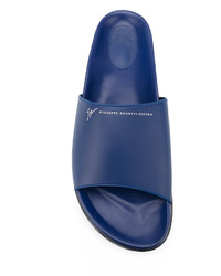 Мужские синие кожаные сандалии от Giuseppe Zanotti Design