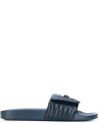 Мужские синие кожаные сандалии от Versace