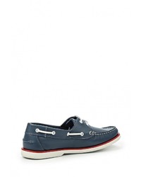 Синие кожаные топсайдеры от Beppi