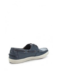 Синие кожаные топсайдеры от Lacoste