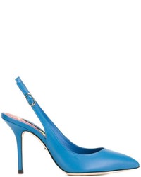 Синие кожаные туфли от Dolce & Gabbana