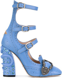 Синие кожаные туфли от Gucci
