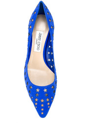 Синие кожаные туфли от Jimmy Choo