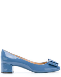 Синие кожаные туфли от Salvatore Ferragamo