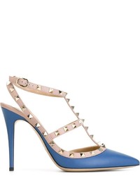 Синие кожаные туфли от Valentino