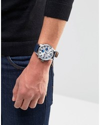 Мужские синие кожаные часы от Tommy Hilfiger