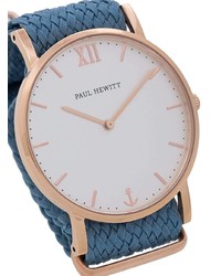 Женские синие кожаные часы от PAUL HEWITT
