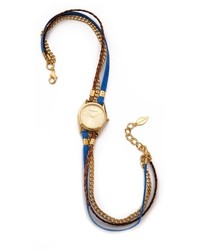 Женские синие кожаные часы