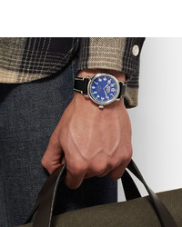 Мужские синие кожаные часы