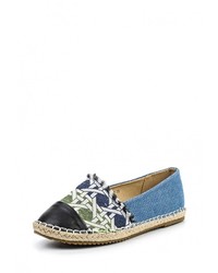 Женские синие кожаные эспадрильи от Queen Vivi