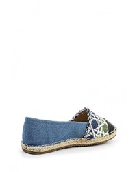 Женские синие кожаные эспадрильи от Queen Vivi