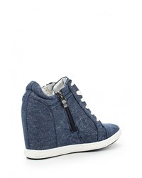 Синие кроссовки на танкетке от Keddo