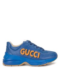 Мужские синие кроссовки от Gucci
