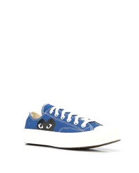 Мужские синие низкие кеды из плотной ткани с принтом от COMME DES GARÇONS PLAY X CONVERSE