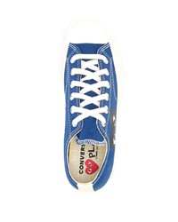 Мужские синие низкие кеды из плотной ткани с принтом от COMME DES GARÇONS PLAY X CONVERSE