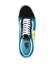 Мужские синие низкие кеды из плотной ткани с принтом от Vans