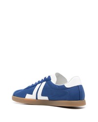 Мужские синие низкие кеды из плотной ткани от Lanvin