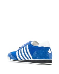 Мужские синие низкие кеды из плотной ткани от DSQUARED2