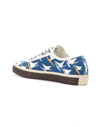 Мужские синие низкие кеды с принтом от Marni