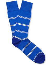 Мужские синие носки в горизонтальную полоску от Paul Smith